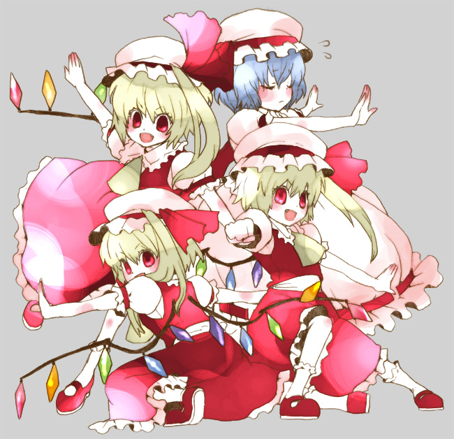 remilia scarlet and flandre scarlet (touhou) drawn by ryuuzaki_(ereticent)