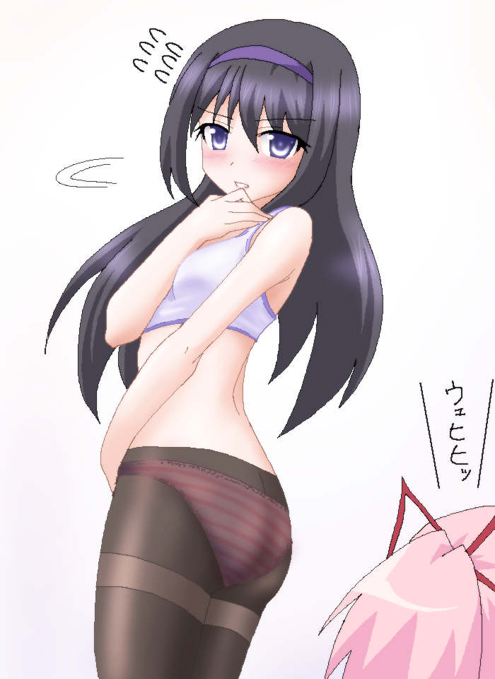 akemi homura and kaname madoka (mahou shoujo madoka magica) drawn by hayashiya_zankurou