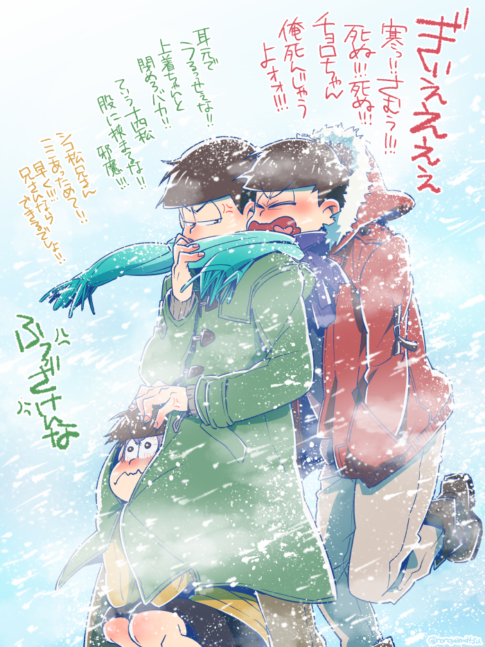 matsuno osomatsu, matsuno jyushimatsu, and matsuno choromatsu (osomatsu and 2 more) drawn by nono_(nonoyamatsu)