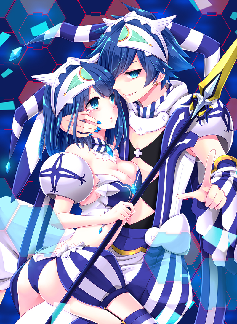 ao no rupika and ao no repika (bemani and 2 more) drawn by stardrop