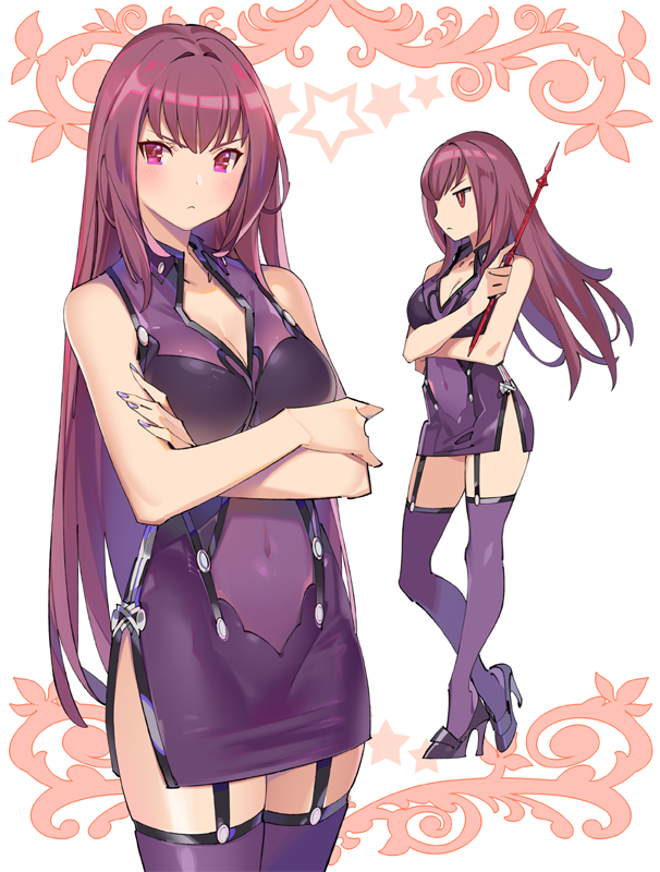 scathach (fate and 1 more) drawn by popqn