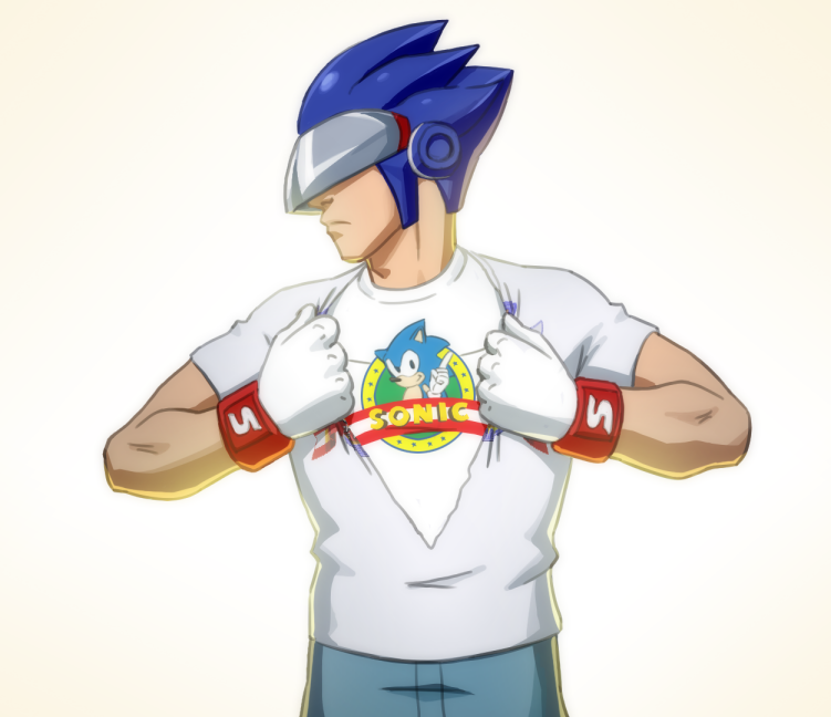 sonic the hedgehog and sonic man (sonic and 1 more) drawn by joeadok