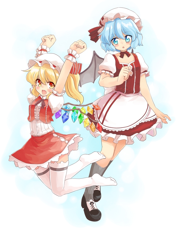 remilia scarlet and flandre scarlet (touhou) drawn by naka_akira