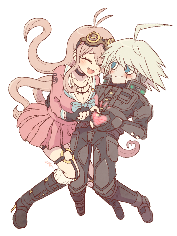 iruma miu and k1-b0 (danganronpa and 1 more) drawn by hakusoto