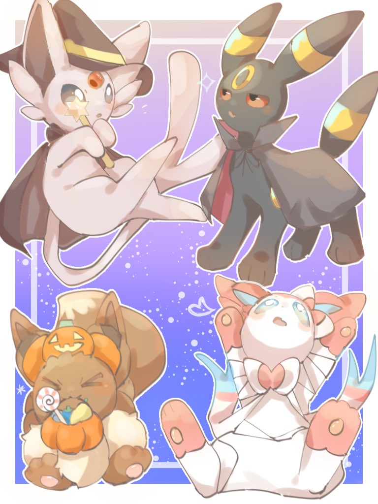 eevee, sylveon, umbreon, and espeon (pokemon) drawn by hp7car7nxrq5s7q