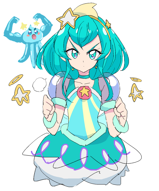 hagoromo lala, cure milky, and prunce (precure and 1 more) drawn by botsuo_ingen