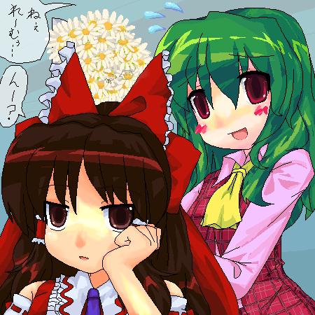 hakurei reimu and kazami yuuka (touhou) drawn by ktsecond