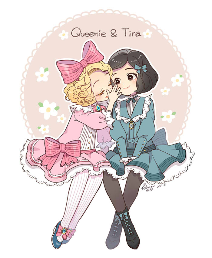 queenie goldstein and porpentina goldstein (wizarding world and 1 more) drawn by nightcat