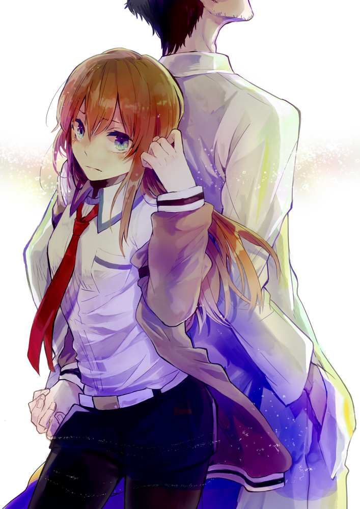 makise kurisu and okabe rintarou (steins;gate) drawn by nozaki_tsubata