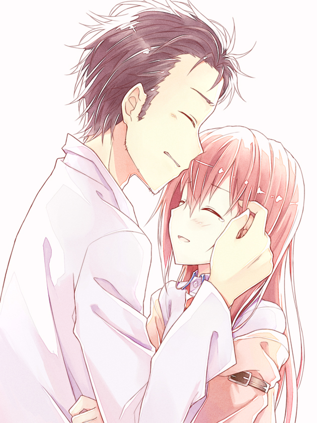 makise kurisu and okabe rintarou (steins;gate) drawn by kinoshita_neko