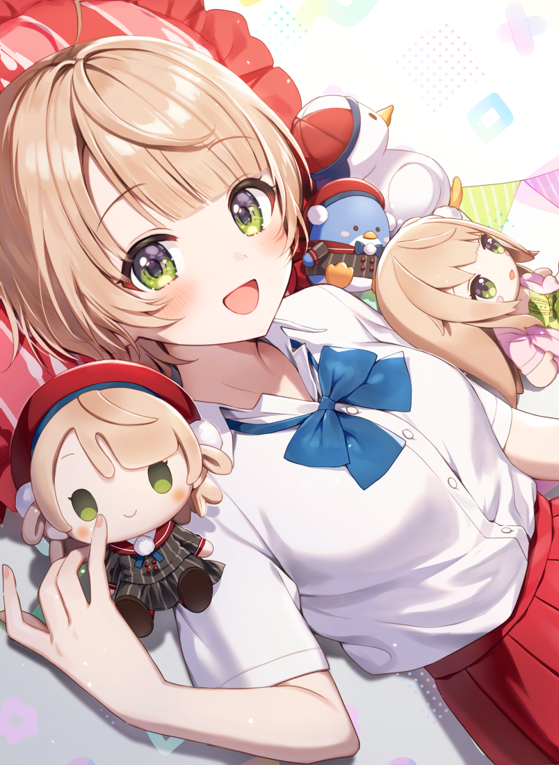 shigure ui, subaru duck, and tuxedo sam (indie virtual youtuber and 1 more) drawn by momoshiki_tsubaki