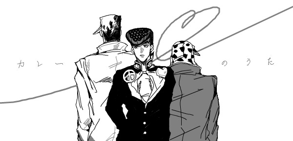 joseph joestar, kujo jotaro, and higashikata josuke (jojo no kimyou na bouken and 1 more) drawn by dekopin08