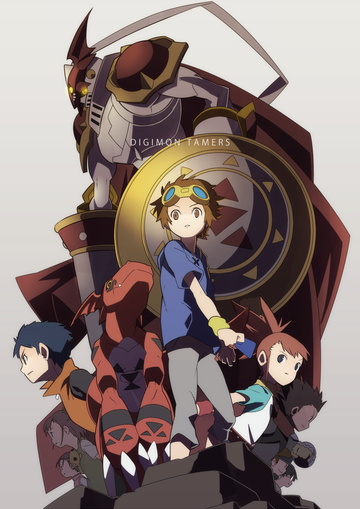 makino ruki, dukemon, guilmon, matsuda takato, lee jianliang, and 5 more (digimon and 1 more) drawn by hajime_(hajime-ill-1st)