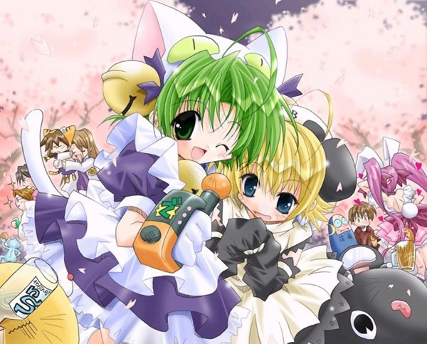 usada hikaru, dejiko, puchiko, gema, piyoko, and 7 more (di gi charat) drawn by hijiri_rue