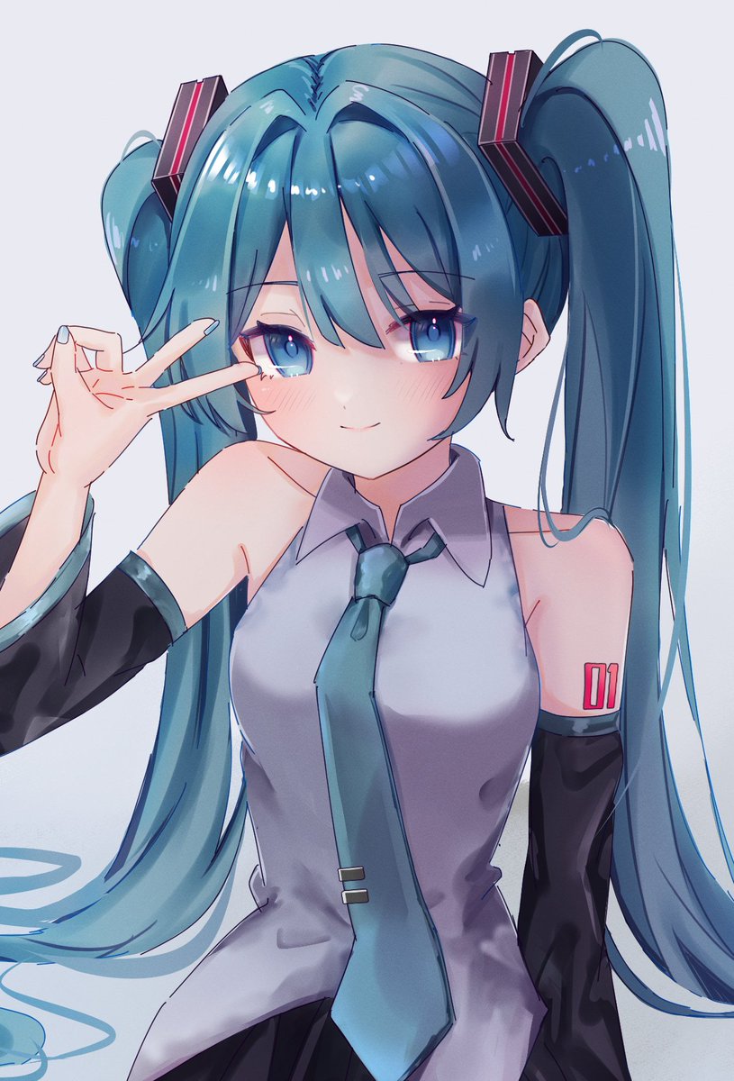 hatsune miku (vocaloid) drawn by h_raj_(pixiv_93311327)