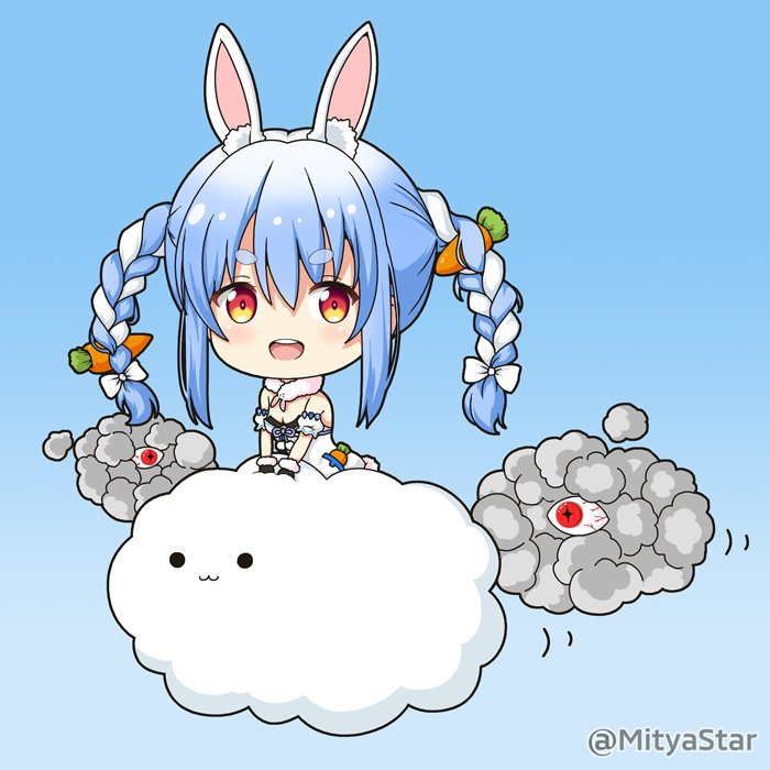 usada pekora and don-chan (hololive) drawn by mitya