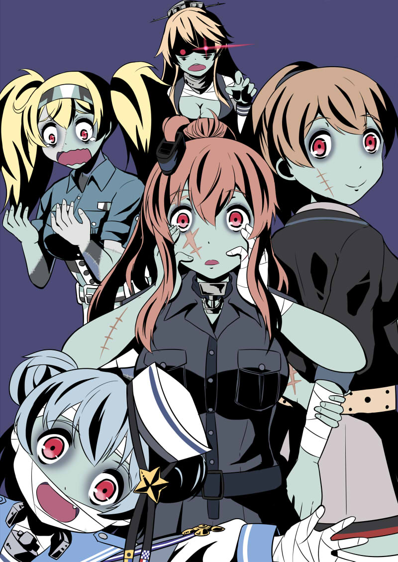 iowa, saratoga, gambier bay, intrepid, samuel b. roberts, and 1 more (kantai collection and 1 more) drawn by yukimi_unagi