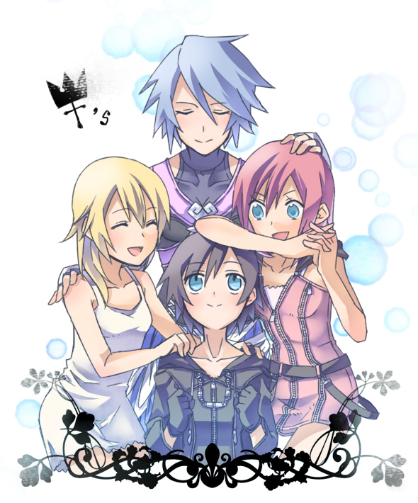 kairi, aqua, xion, and namine (kingdom hearts and 2 more) drawn by yonyon