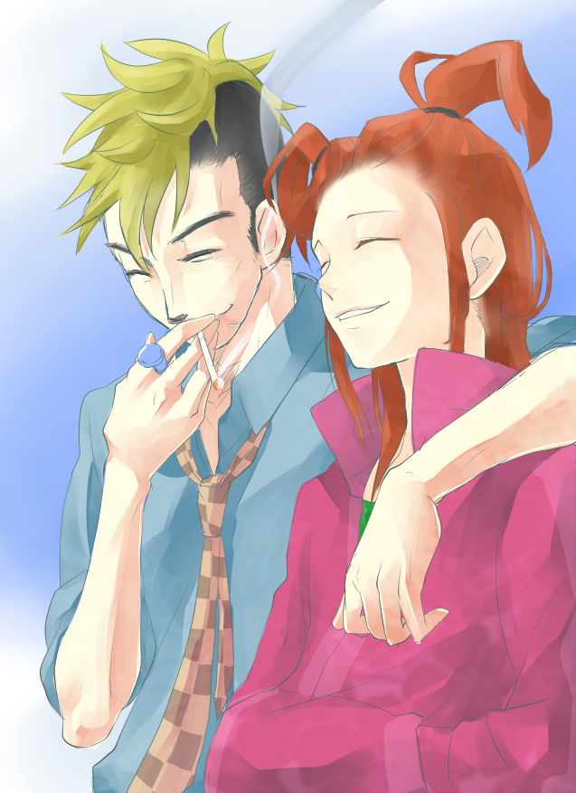 simeon saint and bronco knight (ace attorney and 2 more) drawn by makurappp