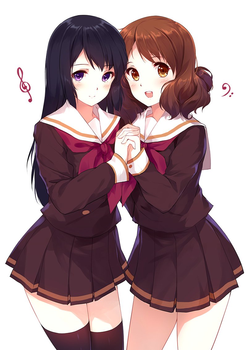 oumae kumiko and kousaka reina (hibike! euphonium) drawn by caidychen