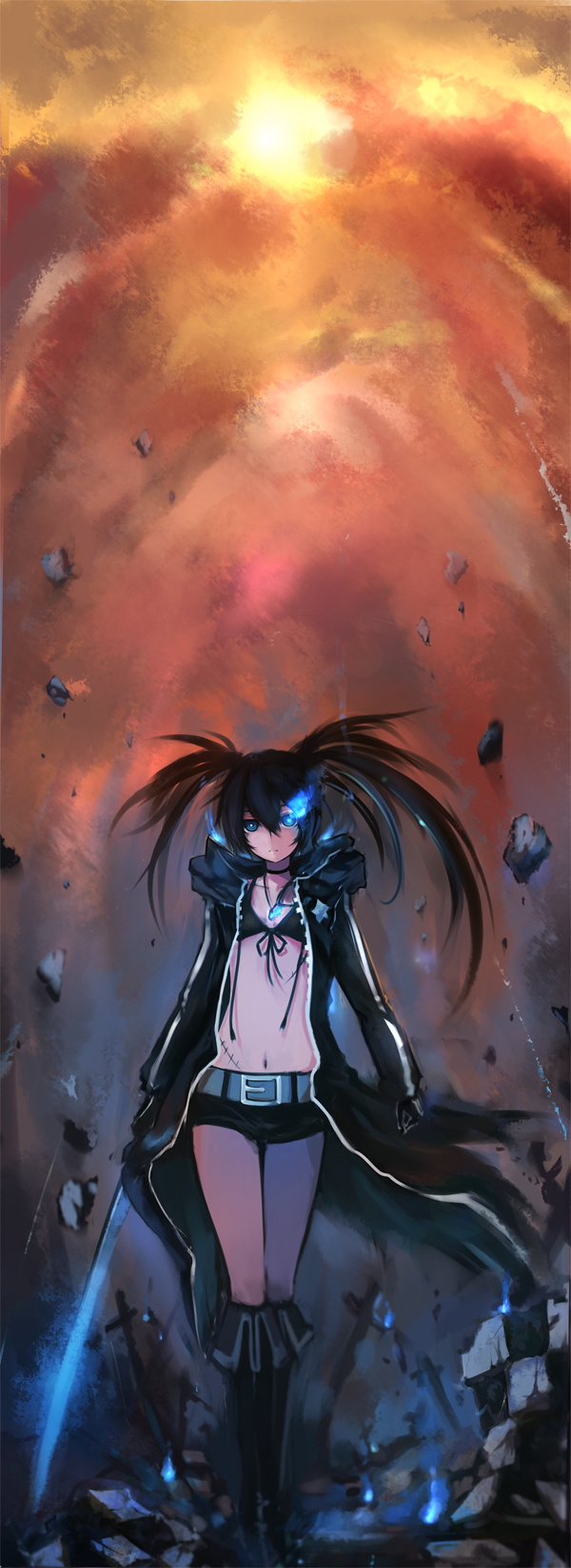 black rock shooter (black rock shooter) drawn by huansewuse