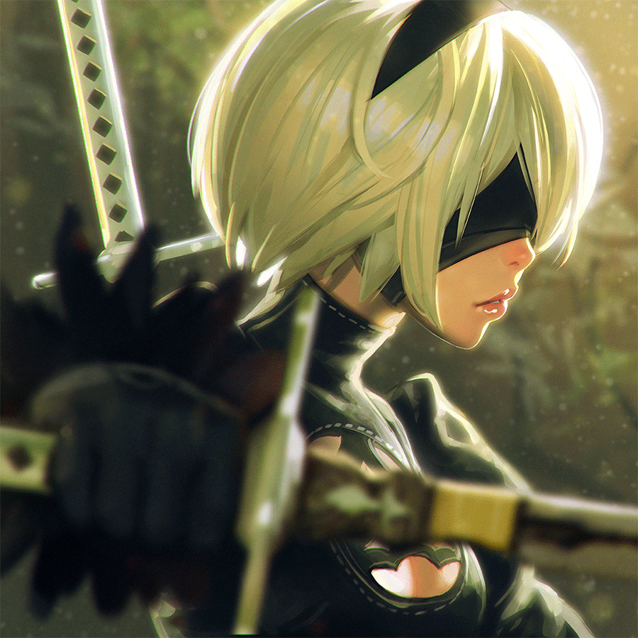 2b (nier and 1 more) drawn by ilya_kuvshinov