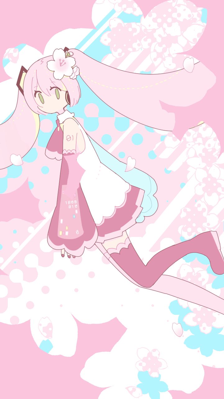 hatsune miku and sakura miku (vocaloid) drawn by hazakura_chikori
