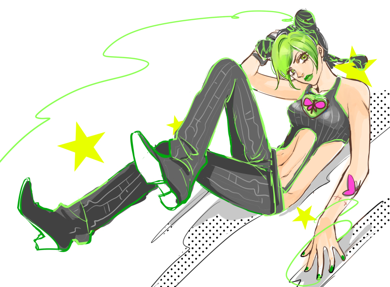 kujo jolyne (jojo no kimyou na bouken and 1 more) drawn by muyangtu