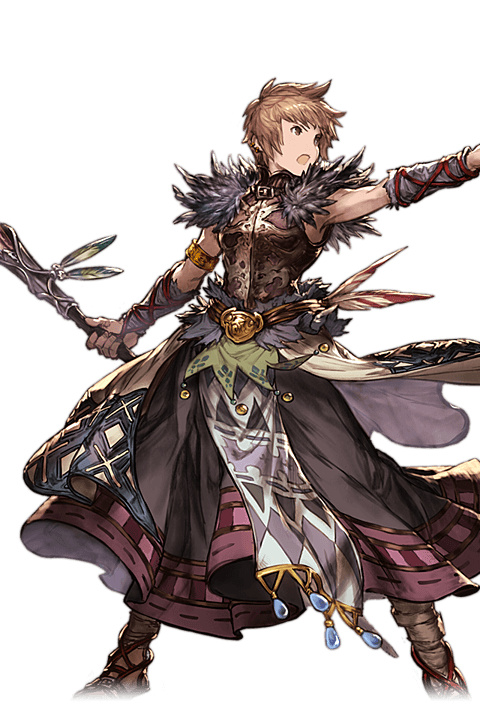 gran and sorcerer (granblue fantasy) drawn by minaba_hideo