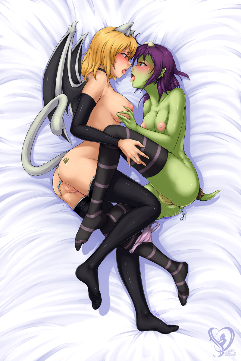 nalica and sapphicneko (original and 1 more) drawn by animeflux