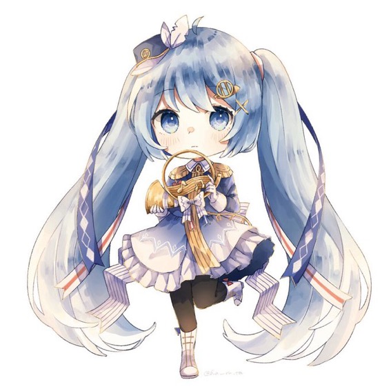 hatsune miku and yuki miku (vocaloid) drawn by haruta_(user_dndp3458)