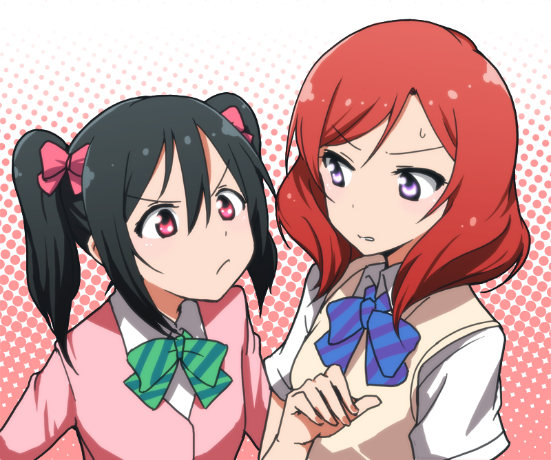nishikino maki and yazawa nico (love live! and 1 more) drawn by kidachi