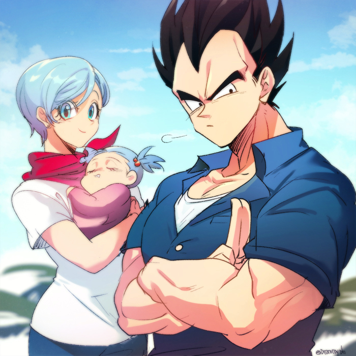 vegeta, bulma, and bra (dragon ball and 1 more) drawn by ommmyoh