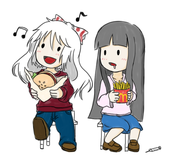 fujiwara no mokou and houraisan kaguya (touhou and 1 more) drawn by soguma