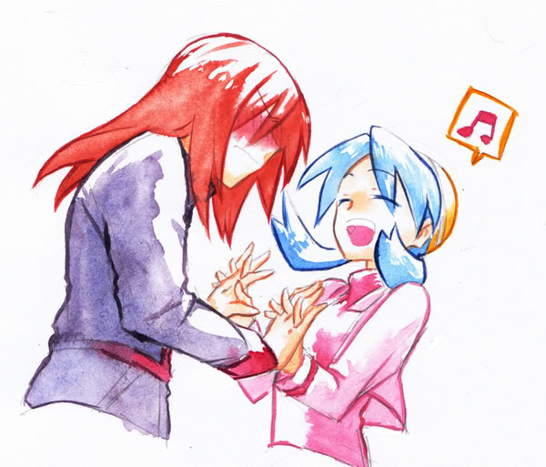silver and kris (pokemon and 1 more) drawn by mmm73