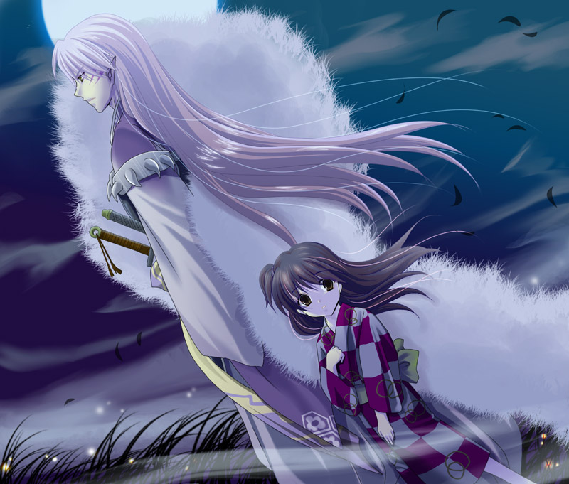 sesshoumaru and rin (inuyasha) drawn by hozumi_(8/1)