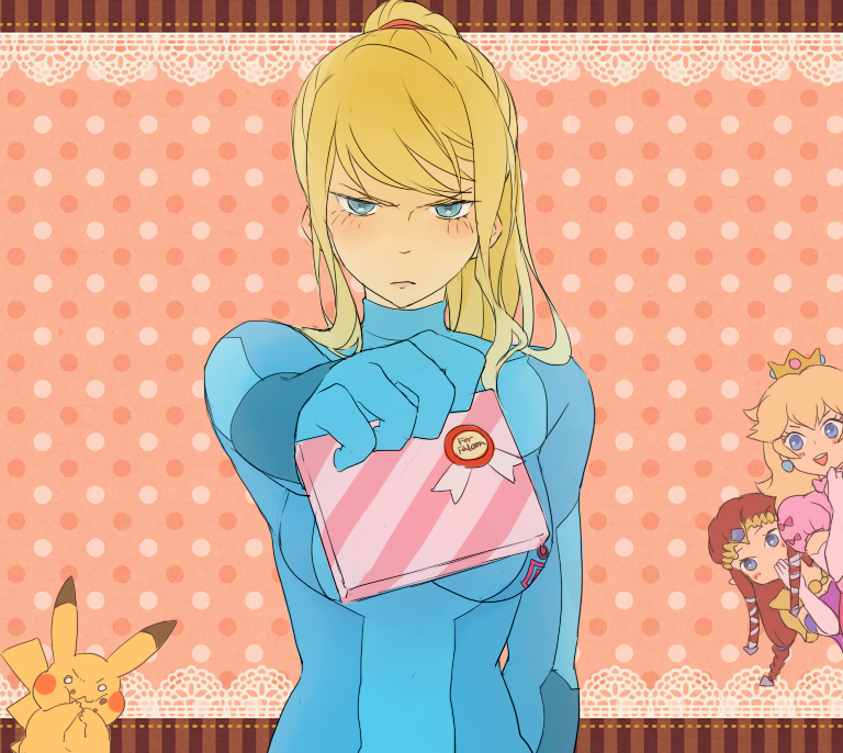 pikachu, princess zelda, princess peach, and samus aran (pokemon and 5 more) drawn by azkn