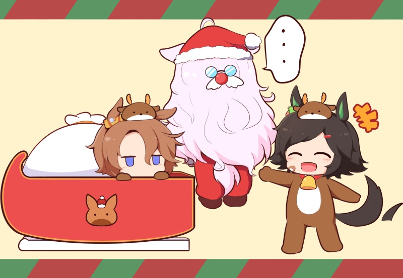narita taishin, biwa hayahide, and winning ticket (umamusume) drawn by gomashio_(goma_feet)