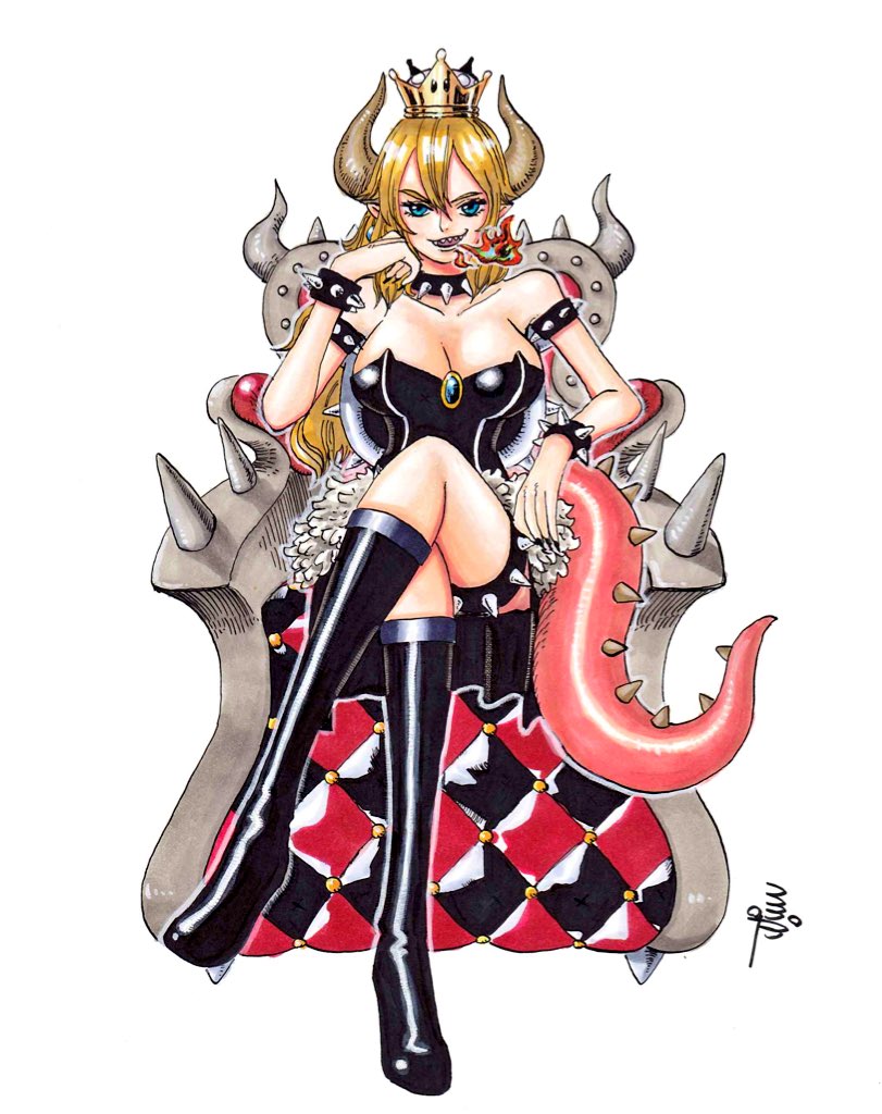bowsette (mario and 1 more) drawn by rofta_55