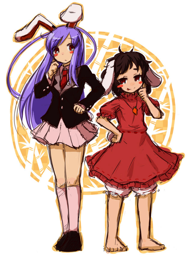 reisen udongein inaba and inaba tewi (touhou) drawn by kingin