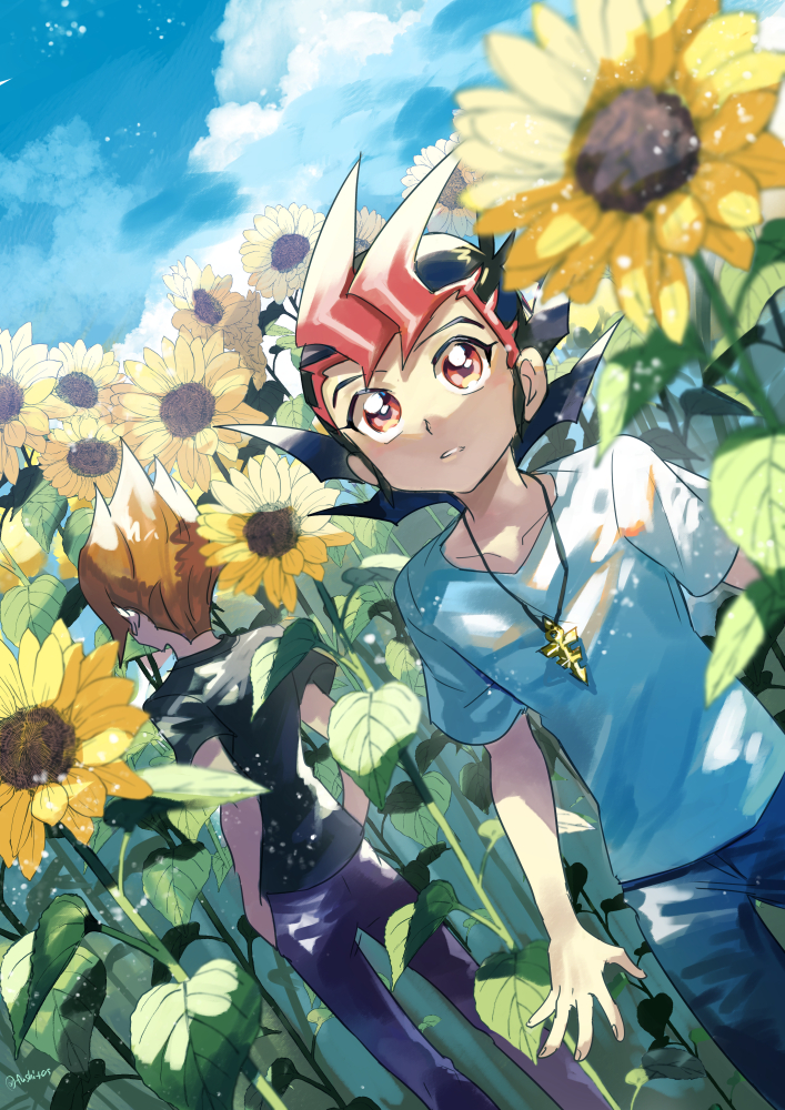 tsukumo yuma and vector (yu-gi-oh! and 1 more) drawn by fushitasu