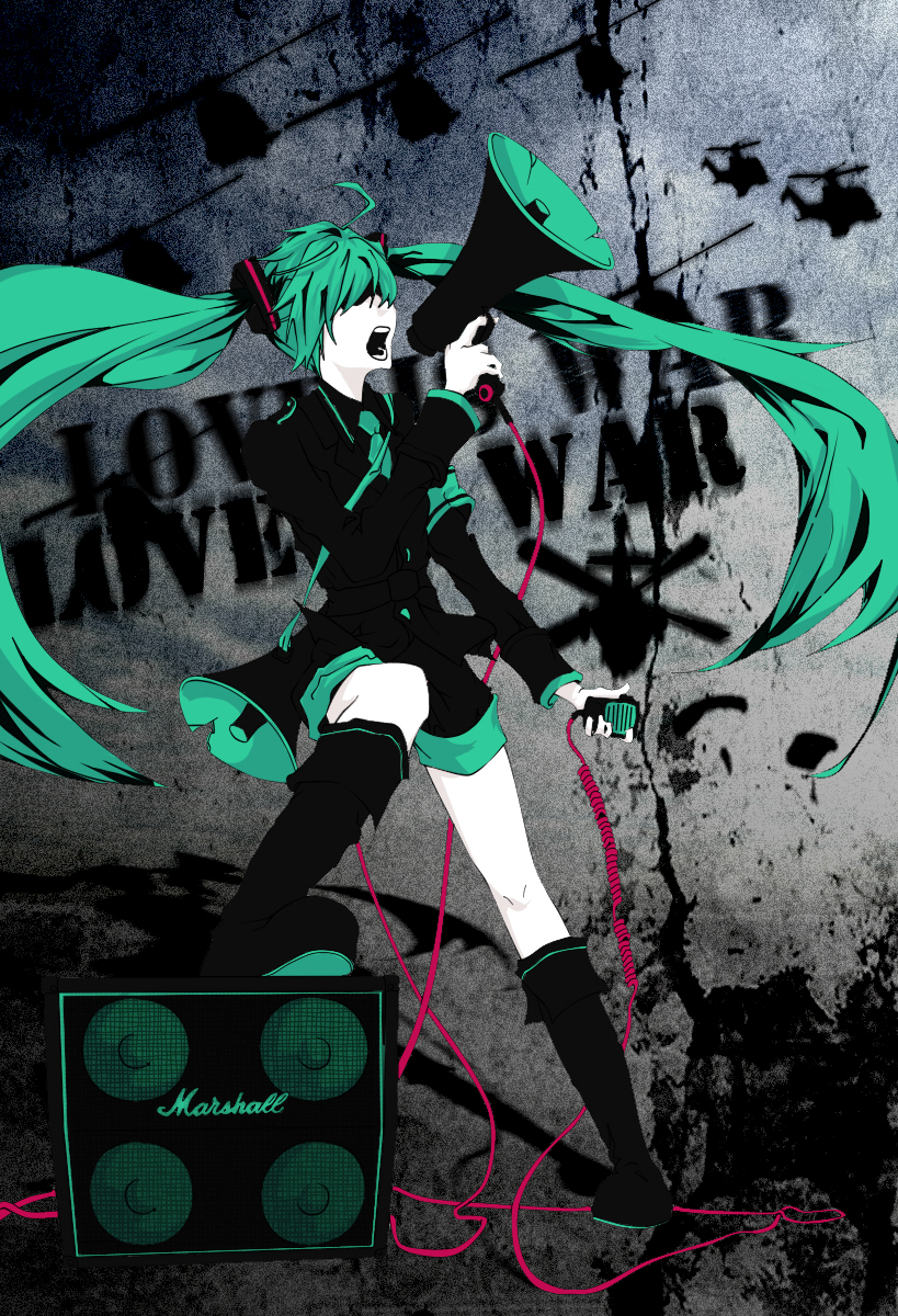 hatsune miku (vocaloid and 1 more) drawn by clockworkz
