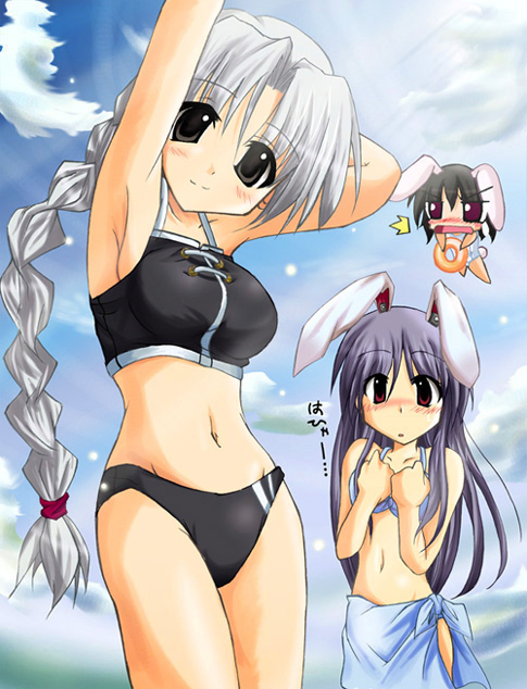 reisen udongein inaba, inaba tewi, and yagokoro eirin (touhou) drawn by hisame_genta
