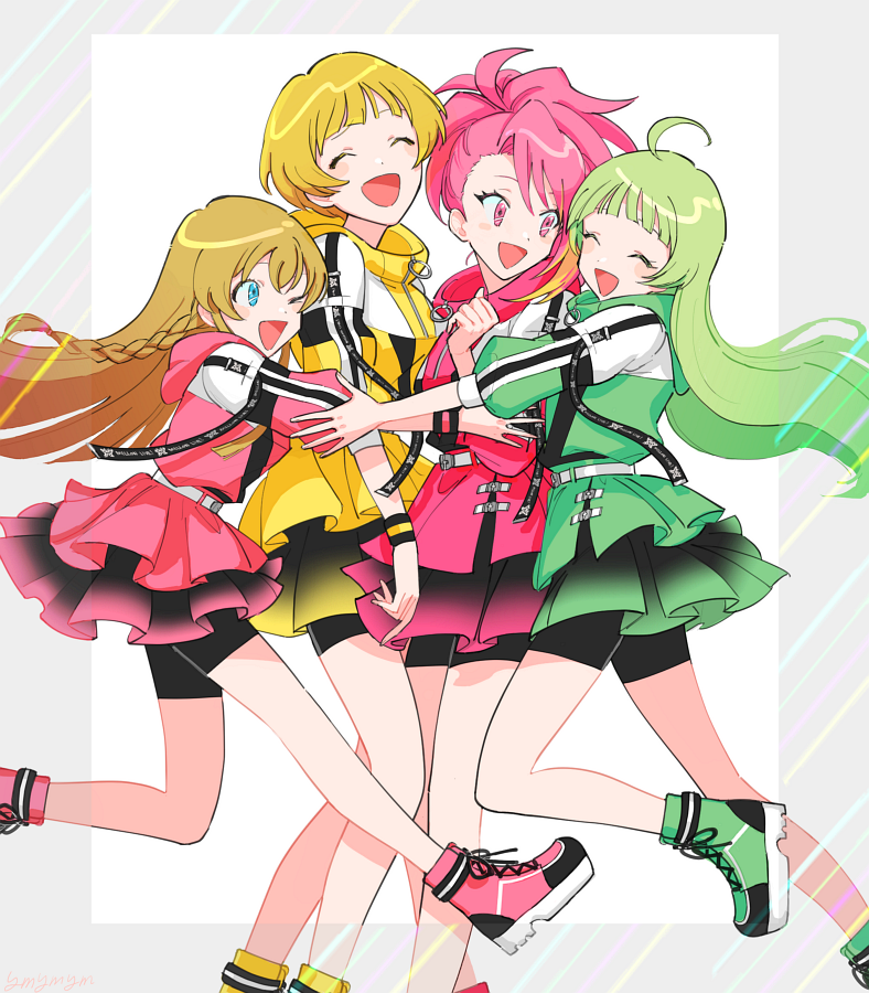 kousaka umi, shimabara elena, fukuda noriko, and maihama ayumu (idolmaster and 2 more) drawn by yumo