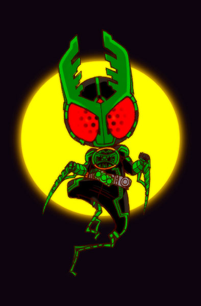kamen rider ooo and gatakiriba (kamen rider and 1 more) drawn by kaos