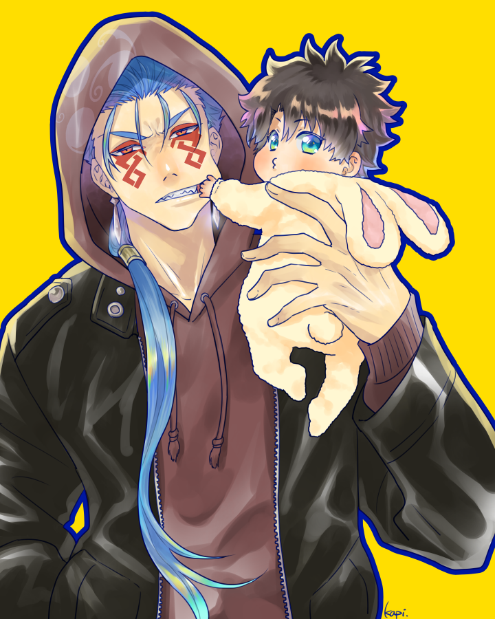 fujimaru ritsuka, cu chulainn, and cu chulainn alter (fate and 1 more) drawn by afglo