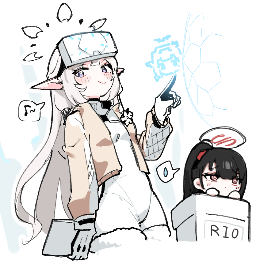rio and himari (blue archive) drawn by eggrice_v