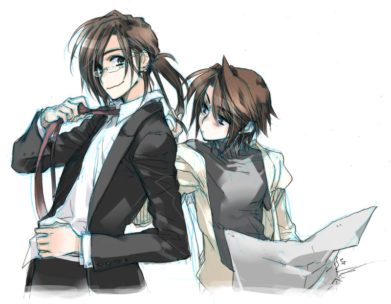 squall leonhart and laguna loire (final fantasy and 1 more) drawn by toujou_sakana