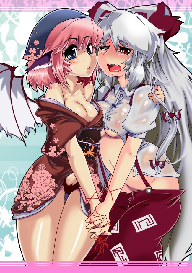 fujiwara no mokou, mystia lorelei, and okamisty (touhou) drawn by abiko_zyozi