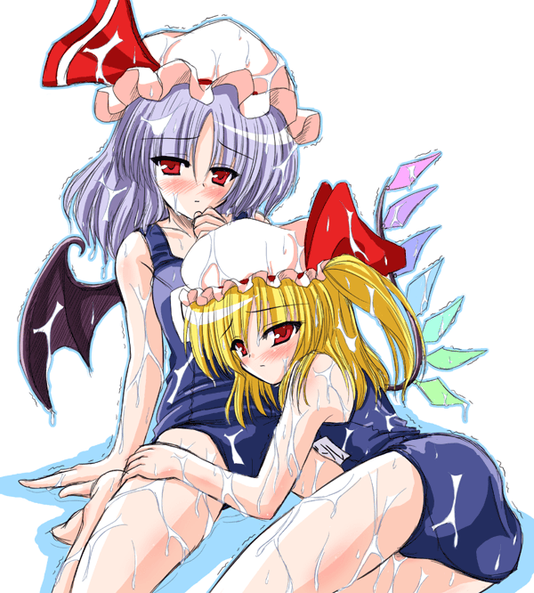 remilia scarlet and flandre scarlet (touhou) drawn by yamu_(reverse_noise)